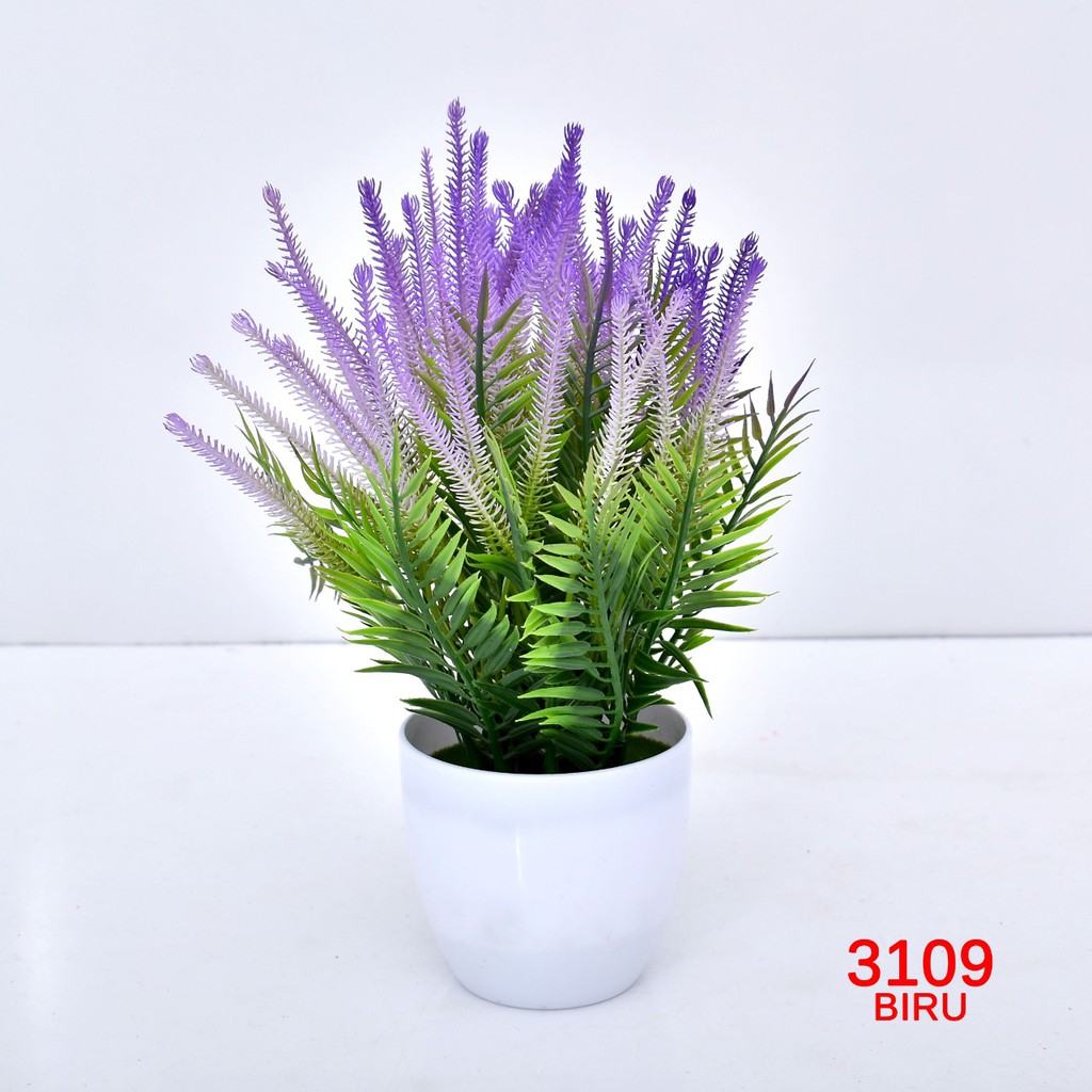 TIB / COD P3109 TIB / BUNGA PLASTIK / BUNGA TANAMAN DEKORASI-BIRU