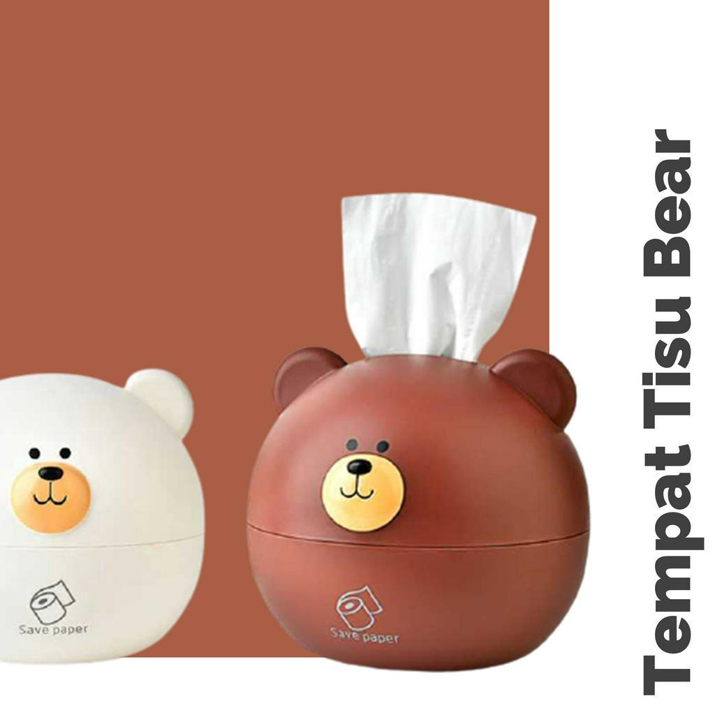 Kotak Tisu Unik Lucu Karakter Beruang Teddy Bear Grizzly Ice Bear Tissue Roll Box We Bare Bears