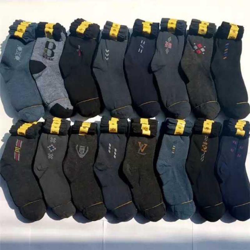 6 pasang kaos kaki mensock/casual3/4 motif pria dewasa (random)