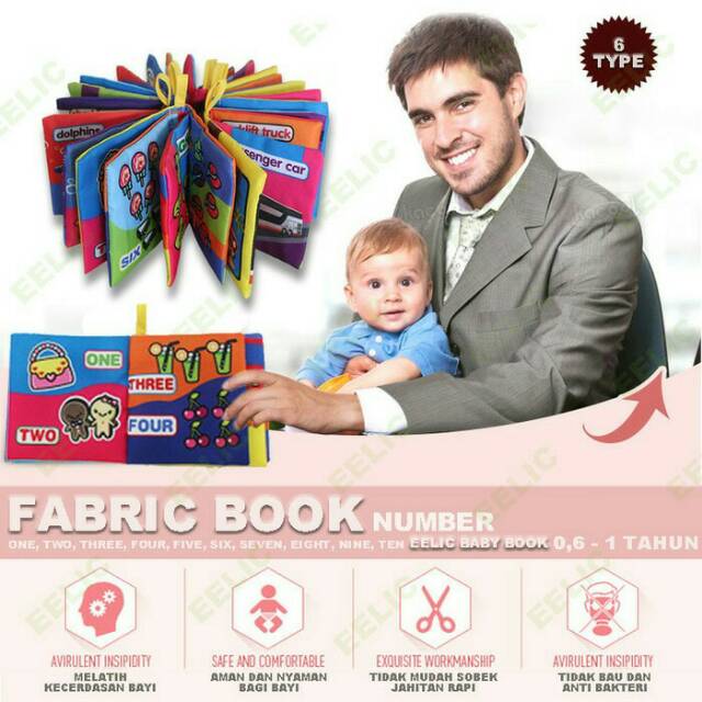Buku bantal bayi softbook tipe Angka