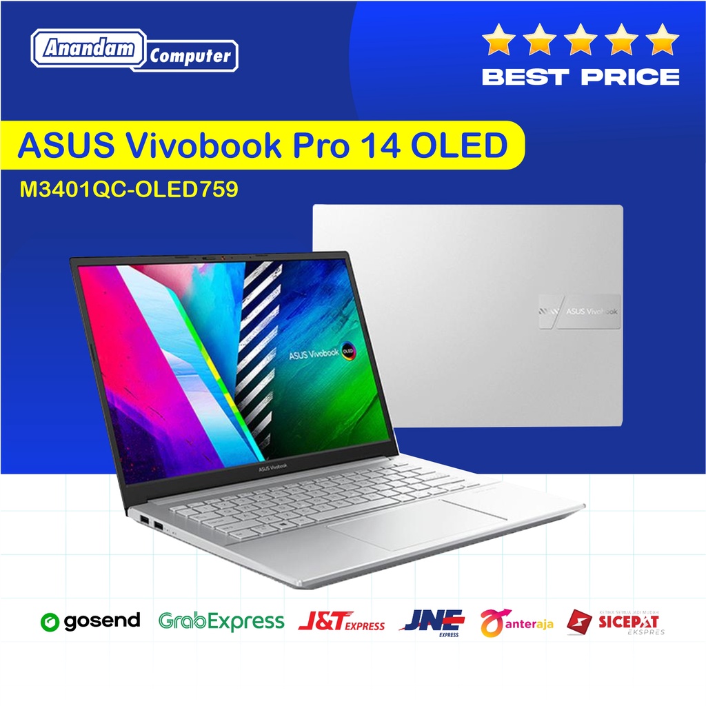 Notebook Laptop ASUS VivoBook Pro 14 OLED M3401QC-OLED759 - Cool Silver Promo!!