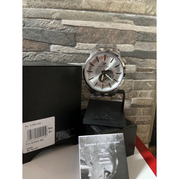 JAM TANGAN RIPCURL AUTOMATIC SILVER SIL SIZE NORMAL ORIGINAL SALE
