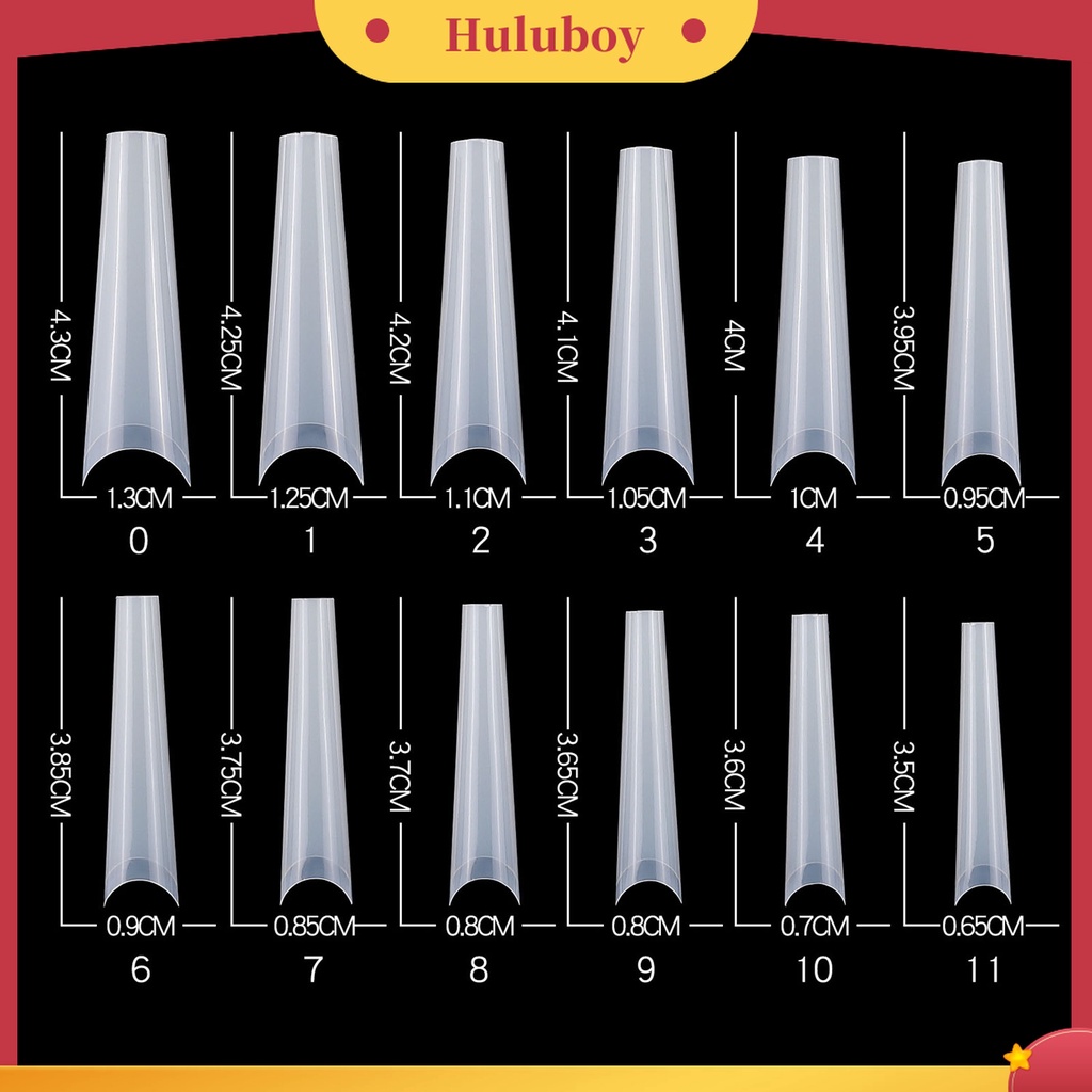 Huluboy Huluboy♡ 100 / 200 Pcs Cetakan Kuku Palsu Bahan ABS Reusable Untuk Manicure