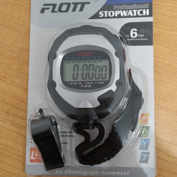 STOPWATCH DIGITAL FLOTT + PLUIT ANGKA BESAR DIGITAL ORIGINAL 6 DIGIT