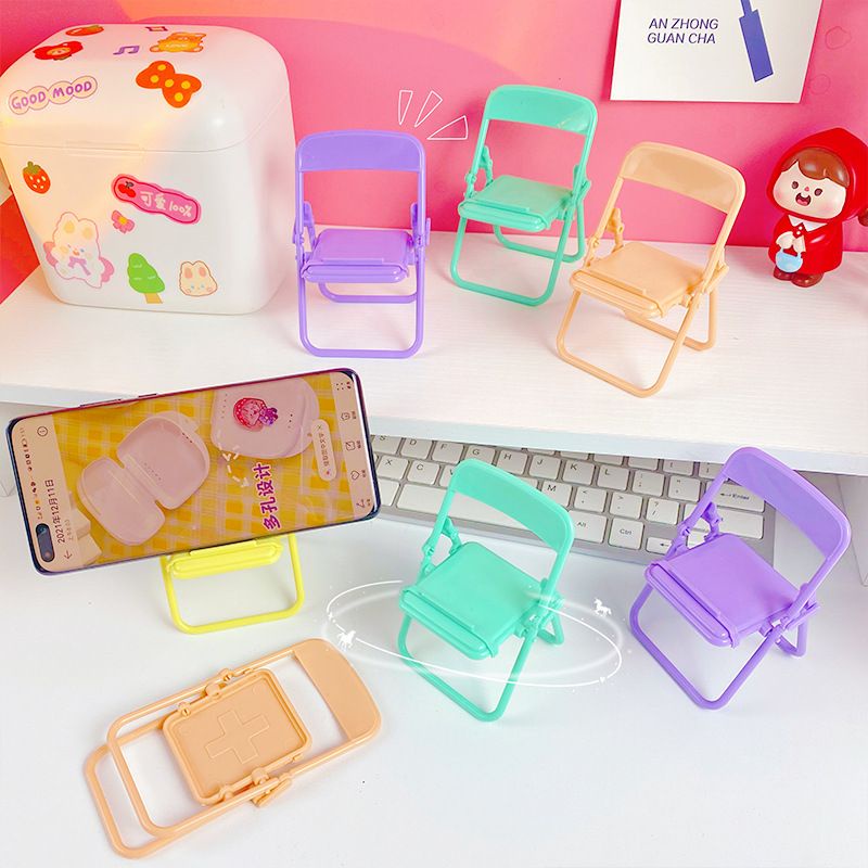 Phone Holder Lipat Macaron Holder Hp Meja Model Kursi Warna Warni