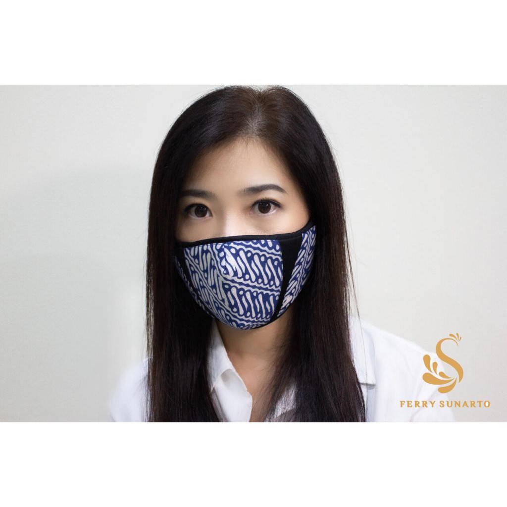Masker Fashion Premium Batik Parang Biru by Ferry Sunarto