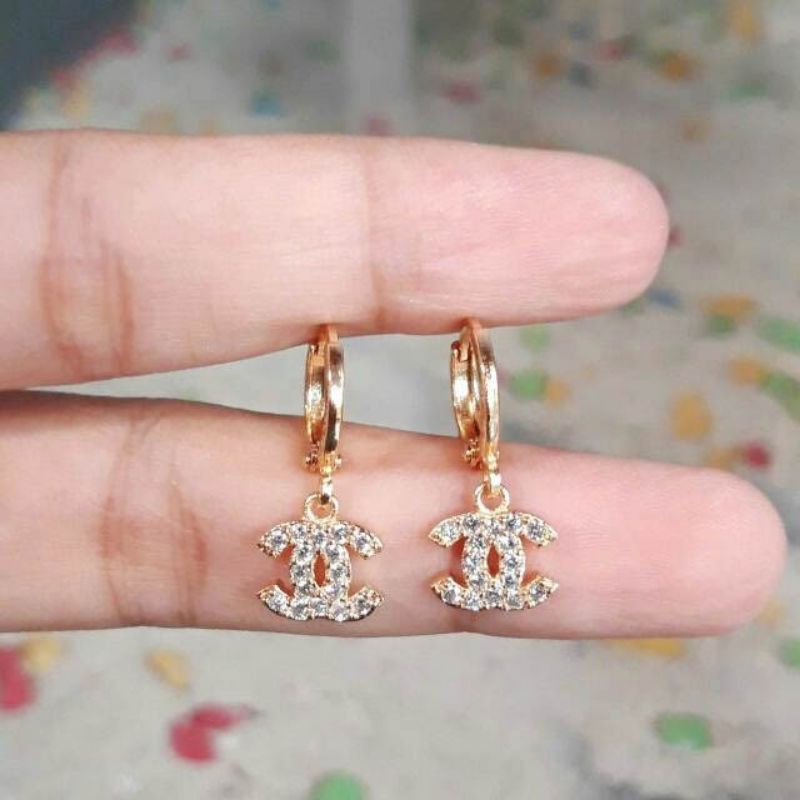 Perhiasan Xuping Anting Anak Cewe / Perempuan Chanel Gold COD Terlaris