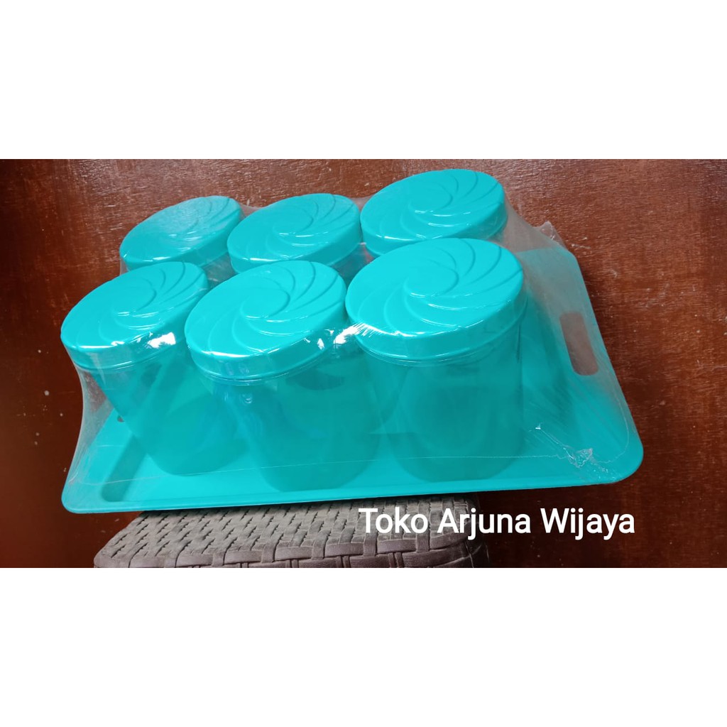 Toples 1 set [1 Nampan + 6 toples ] ukuran S dan L (sudah termasuk Bublewrap)