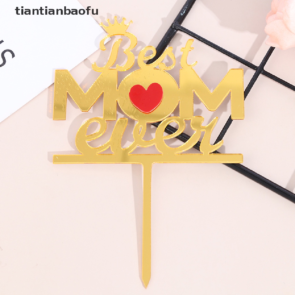 Topper Kue Desain Best Mom Ever Untuk Dekorasi Pesta Ulang Tahun