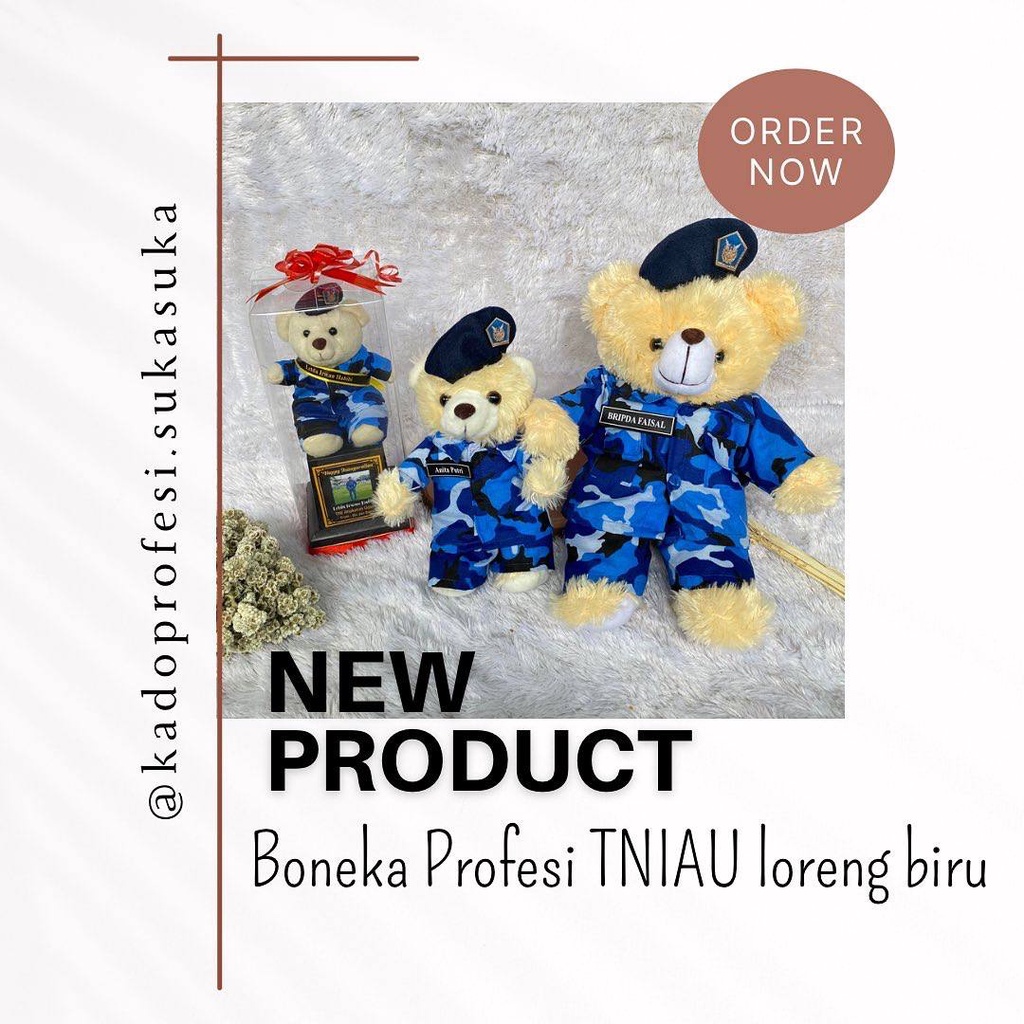 Boneka TNI AU 25cm / Piala Boneka /Pelantikan Pacar Abdi Negara Polisi / TNI AD / TNI AL / Pelayaran