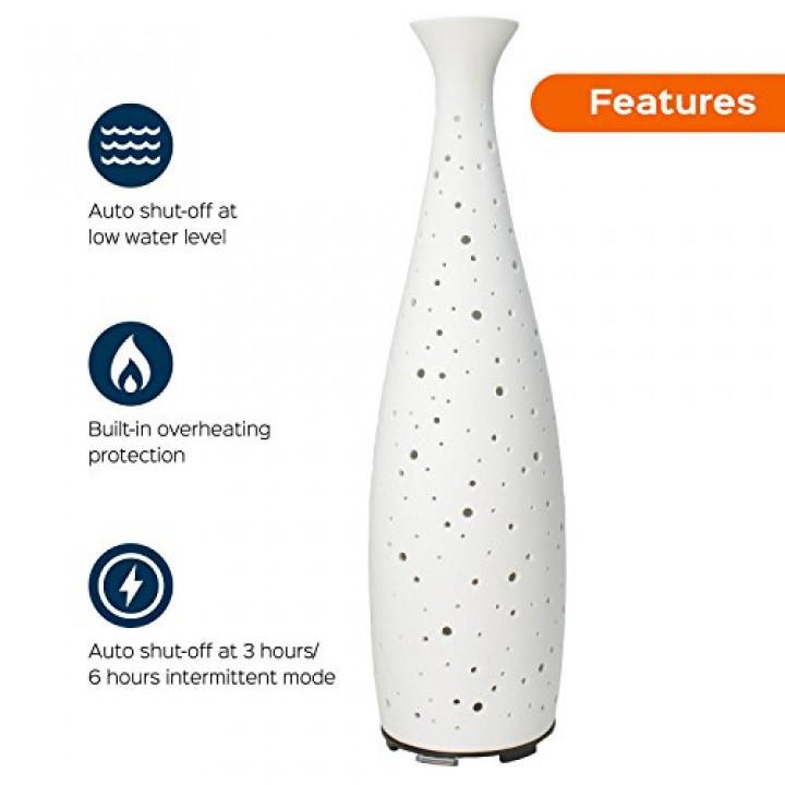 H48 Ceramic Decorative Porcelain Humidifier LED Light 110 ML