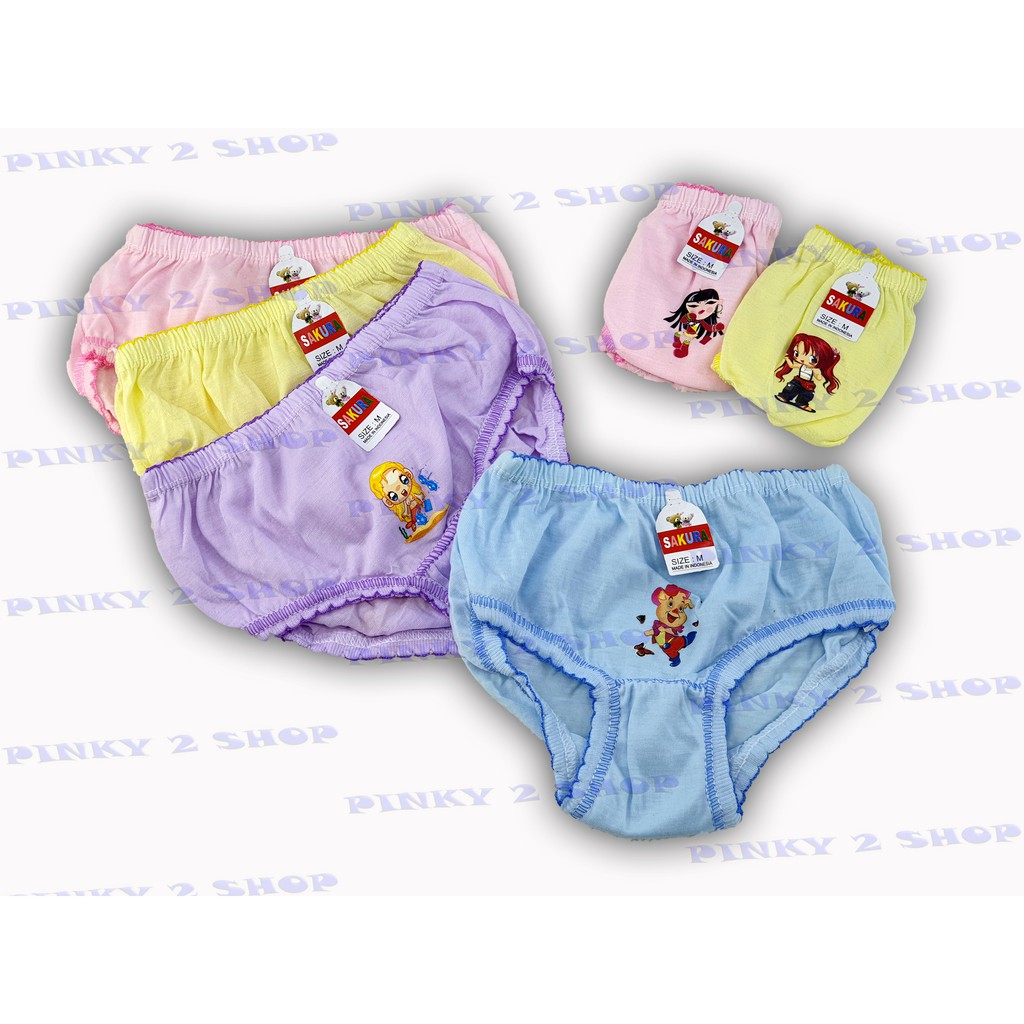 CELANA DALAM ANAK PEREMPUAN MODEL KARET SERUT UKURAN LENGKAP S,M,L,XL