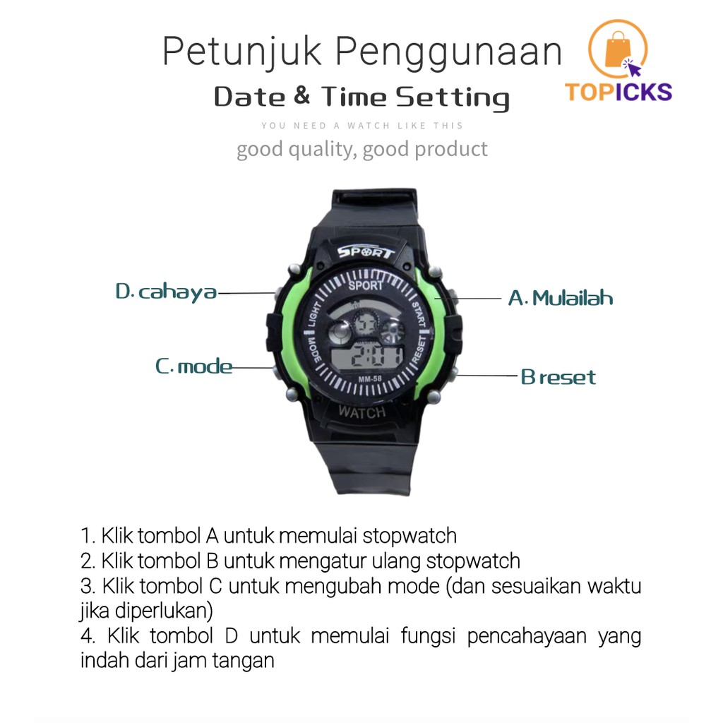 Jam Tangan Anak Rubber S-SPORT Digital Terlaris Sport  Harga Grosir Pria Wanita