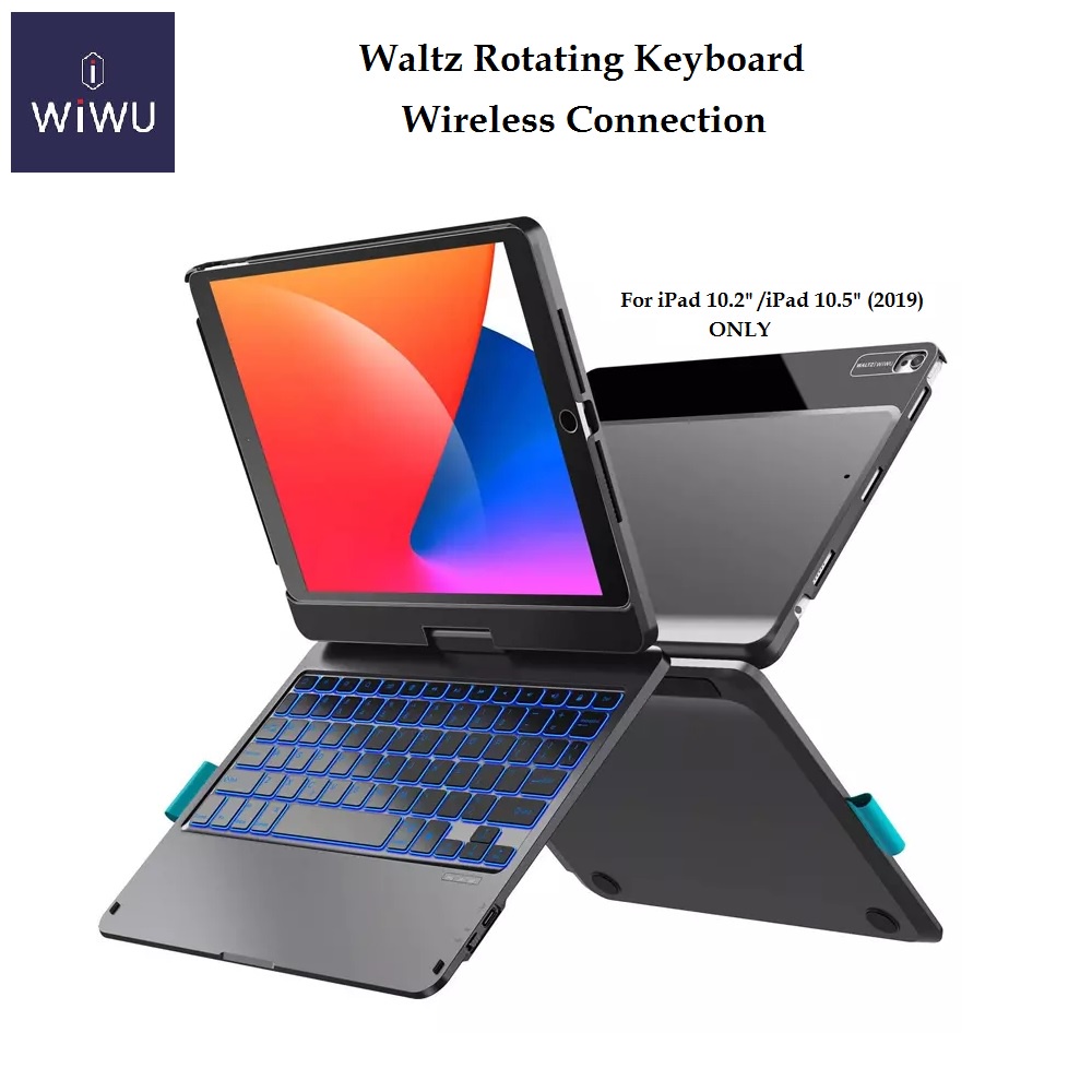 WIWU Waltz Rotating Keyboard with Touchpad - 10.2-inch (2019/2020) &amp; 10.5-inch (2017/2019) - Casing dengan Keyboard Bluetooth