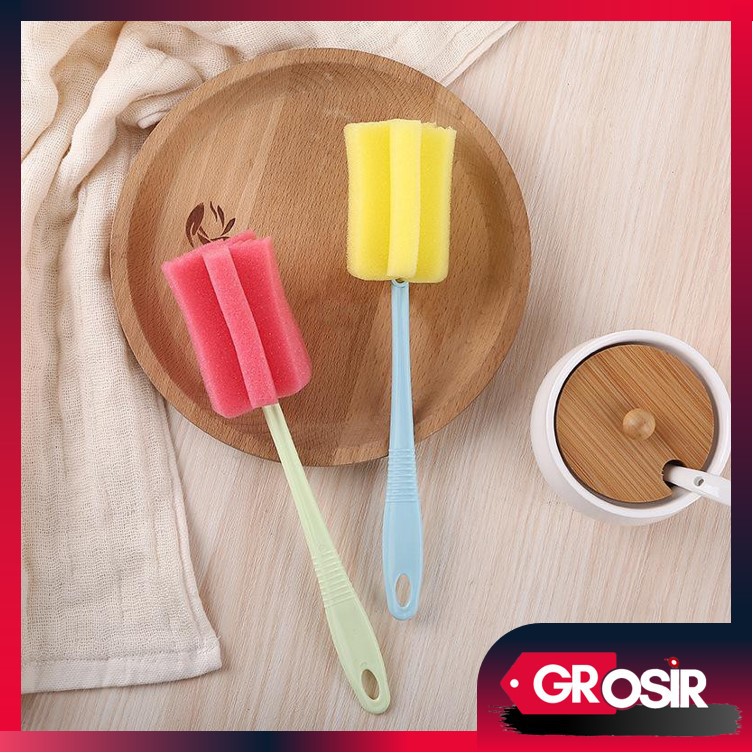 Grosir - H825 Sikat Botol /  Pencuci Botol / Pembersih Botol Susu Bayi / Tongkat Spons Pembersih Gel