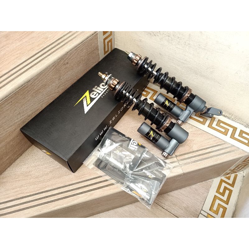 shock depan belakang zelioni vespa px series excel spartan original tabung shockbreaker matt grey