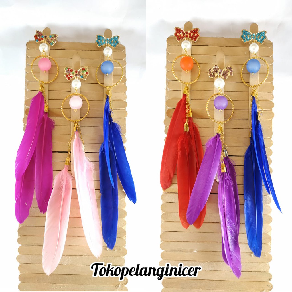 Bros Dagu Bulu Juntai Model Anting Hijab Pin Brooch Peniti Jilbab Fashion By Tokopelanginicer