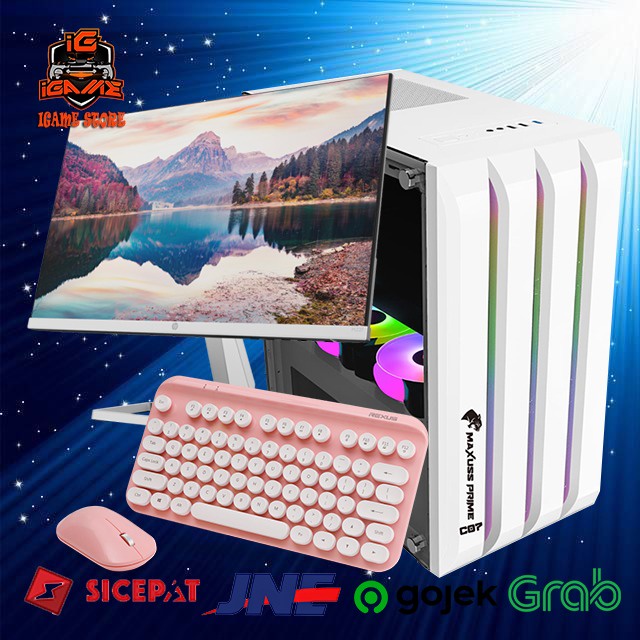 FULL SET WHITE PC GAMING INTEL CORE i5 12400F I GEN 12 NAMPOLLL GAN