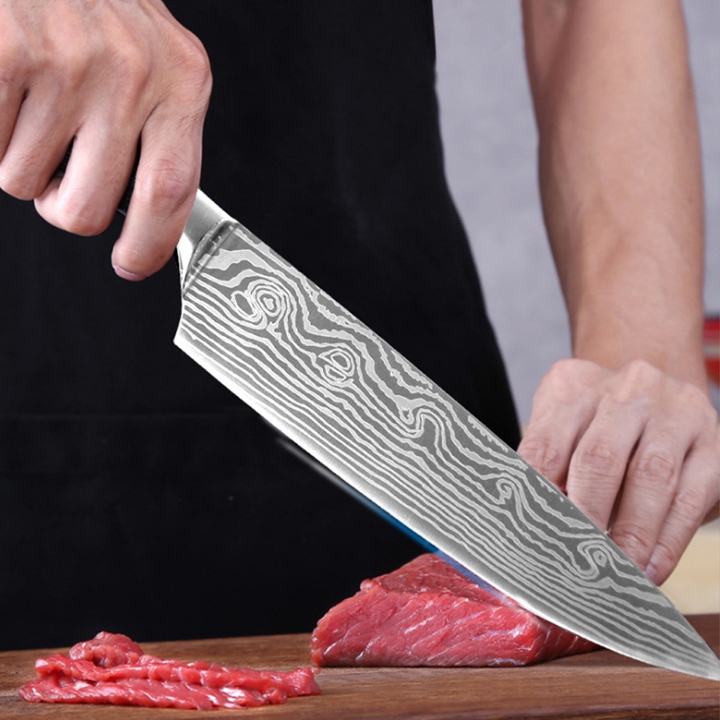 Pisau Daging Super Tajam Original Pisau Baja Damaskus Piso Chef Knife