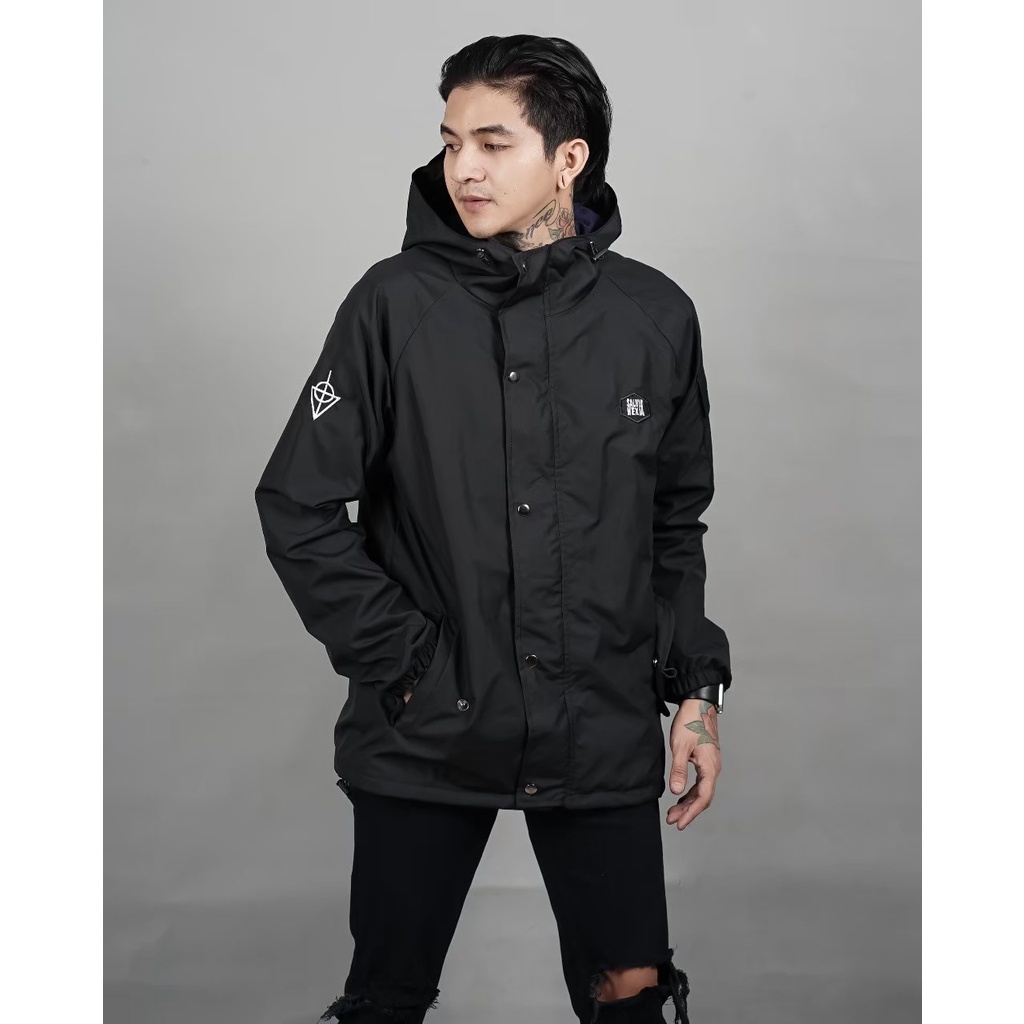 Jacket Pria Waterproof Jaket Parasut Salvio Hexia Casual Anti air Distro