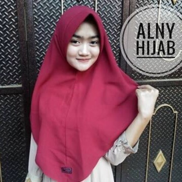 Alny Hijab - Khimar pet antem jilbab simple kerudung pet hijab instant wolfis instan