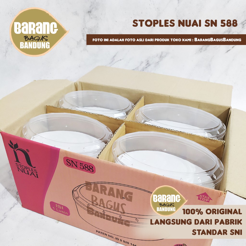 Nuai 588 Toples/Wadah Kue Mika Bening Oval 17,5 cm Nuai 588