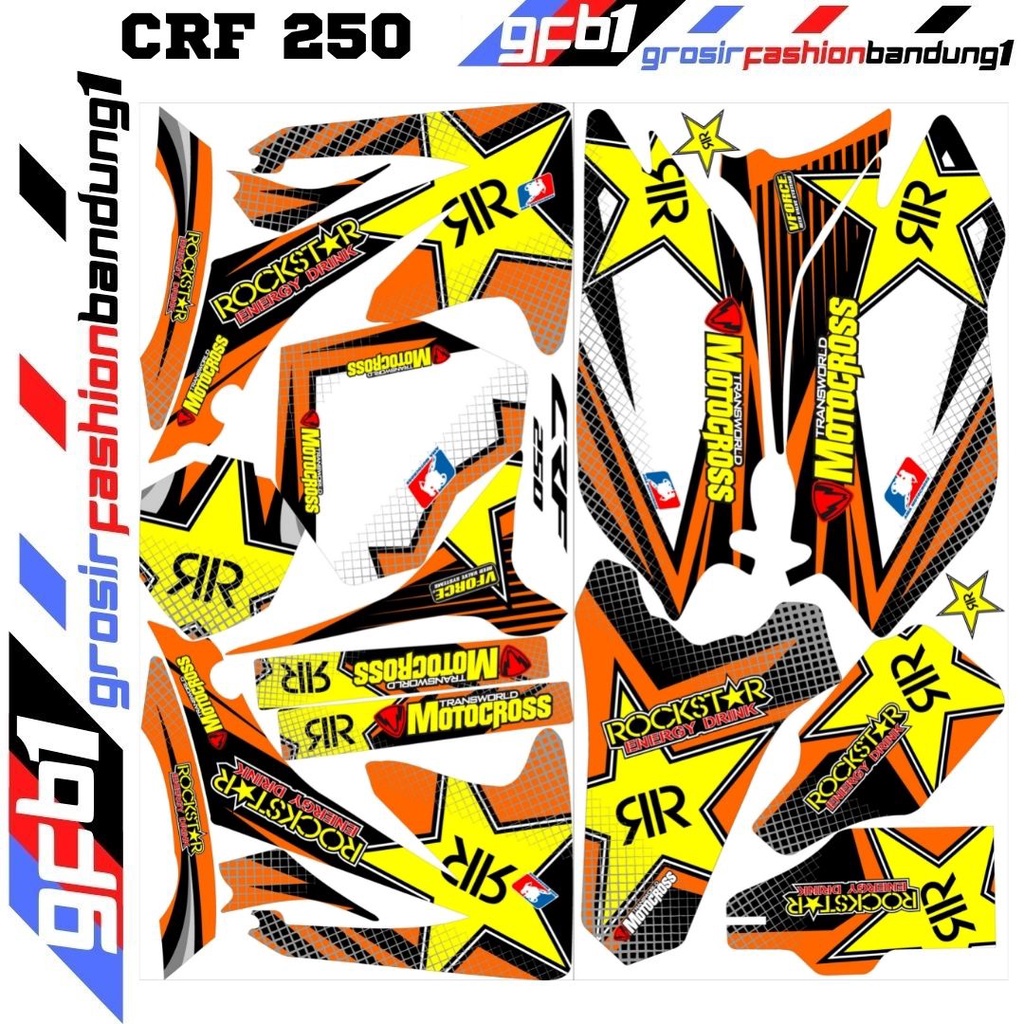 Decal Motor cross Trail Adventure CRF 250cc Variasi Dunlop Pro Racing