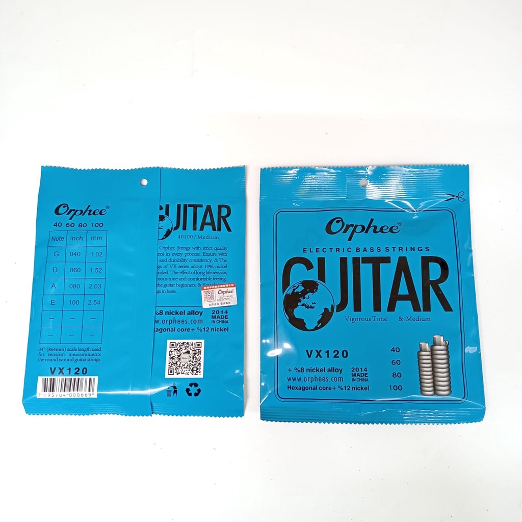 senar orphee elektrik VX120 strings 040-100 senar gitar bass 4