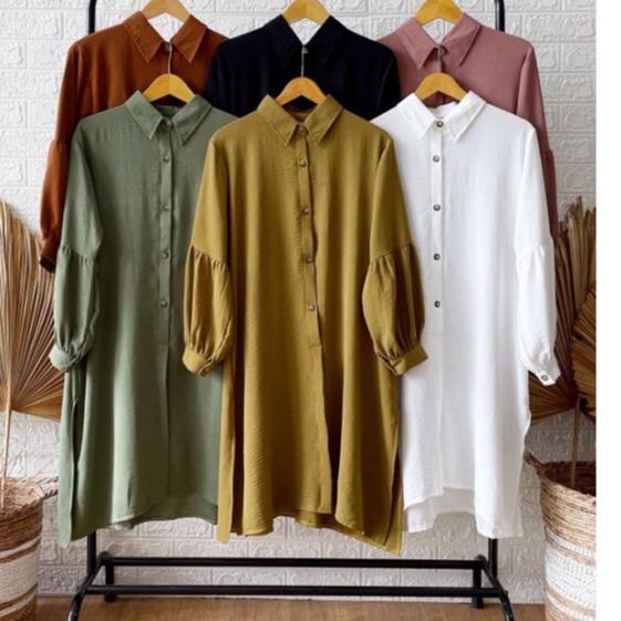 K0w0V--JALEELA LONG TUNIK – BAJU ATASAN POLOS WANITA TERBARU LENGAN PANJANG – ATASAN WANITA BLOUSE –