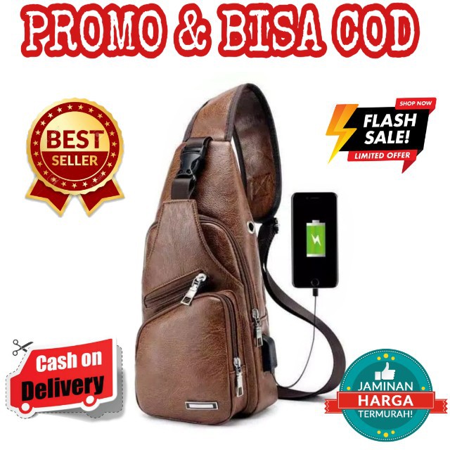 Tas Selempang Pria Kulit PU Best Seller Kualitas Premium Dijamin Sesuai Dengan Gambar Deskripsi