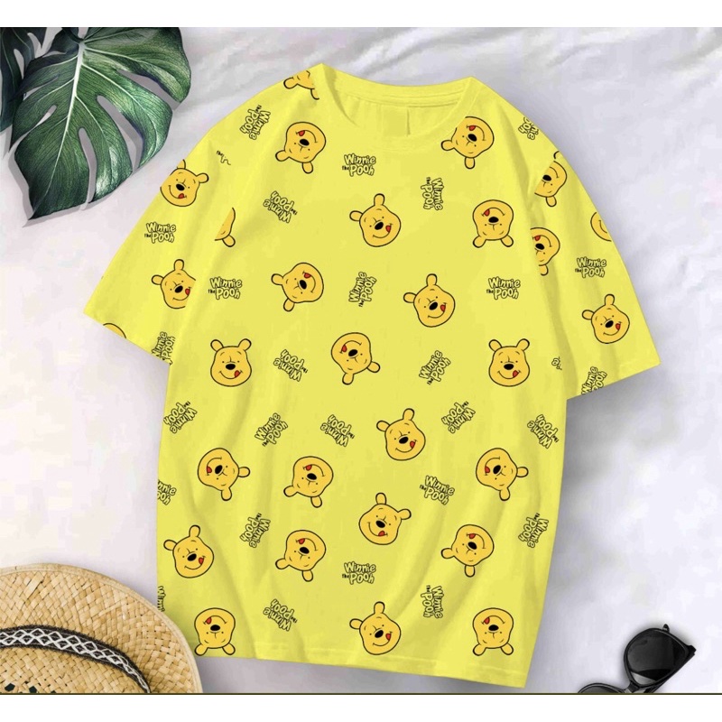 Baju kaos oversize xl tee tshirt cewe wanita dewasa remaja abg motif terbaru-Pooh pattern