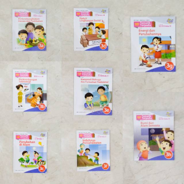 Buku Teks Tematik Terpadu SD Kelas 3 Erlangga (8 Buku)