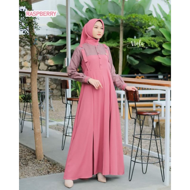 TERBARU DRESS NAURA OVERALL FREE AKSEN BROS ORIGINAL VIOLA HIJAB TERMEWAH MENGUNAKAN BHN ITYCREPE PR