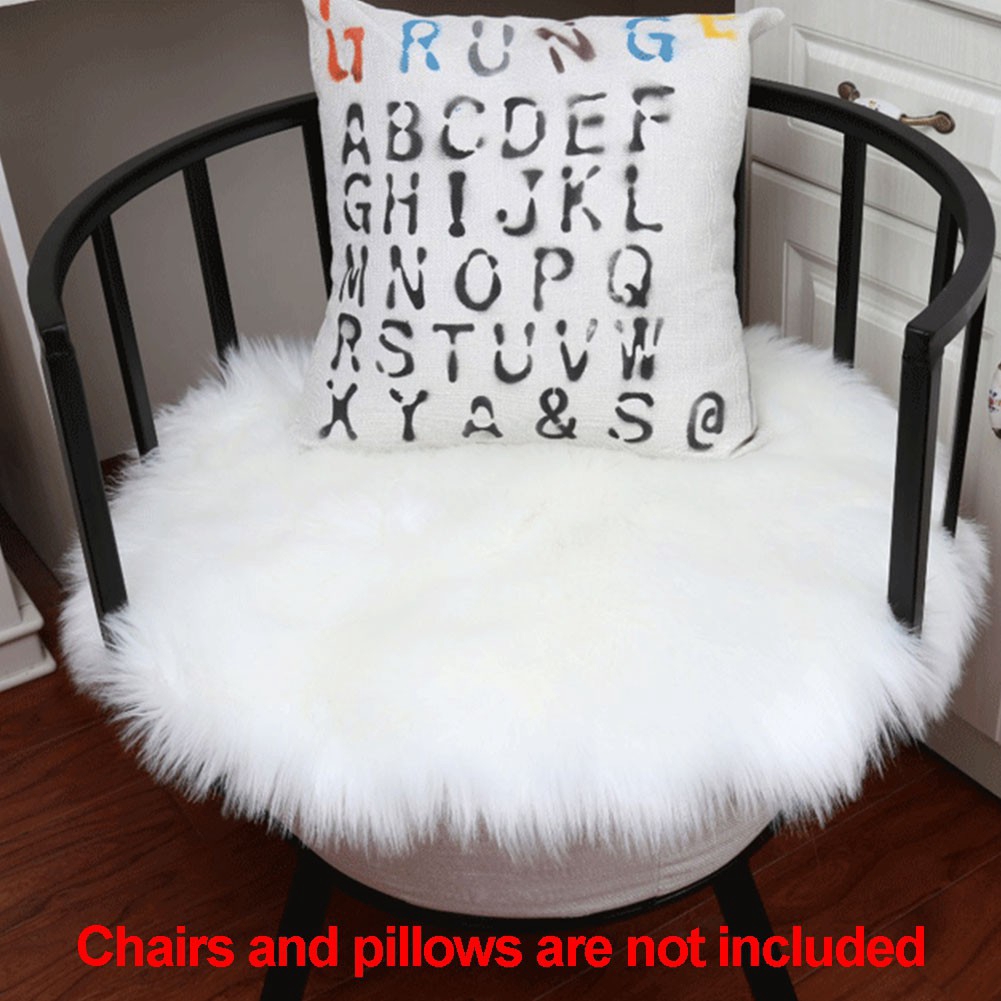 Seat Cushion Round Faux Fur Bedroom Chair Cover Floor Rugs Soft
