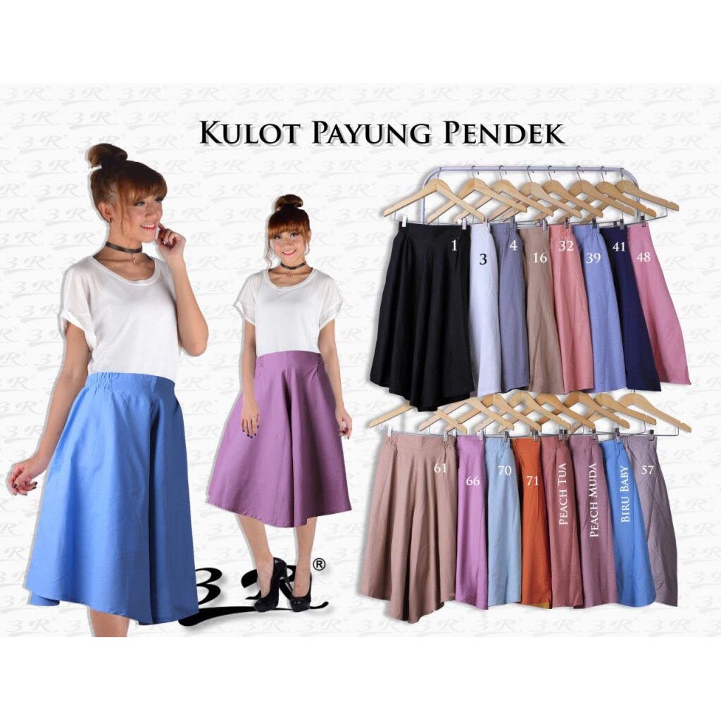 3R Kulot Payung Rami 7 8 Celana Cullote Pendek Wanita 3R Kulot Payung Rami 7 8 Celana Cullote Pendek Wanita