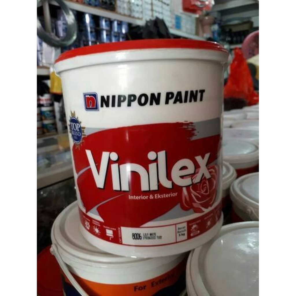 cat tembok nippon vinilex putih galon