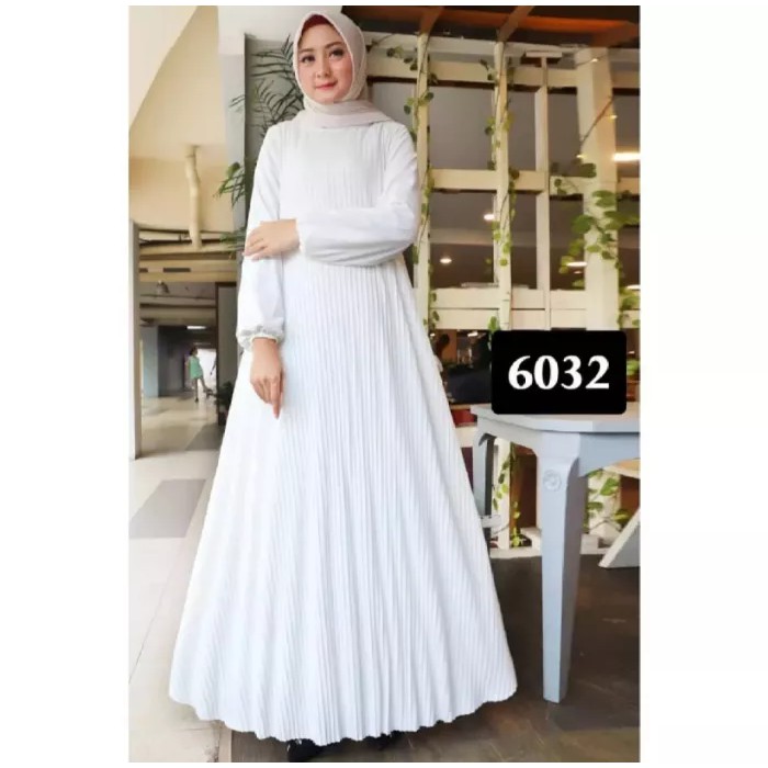 Gamis Plisket Putih Jumbo / GAMIS PLISKET MAXY PUTIH TERBARU GAMIS MANASIK HAJI
