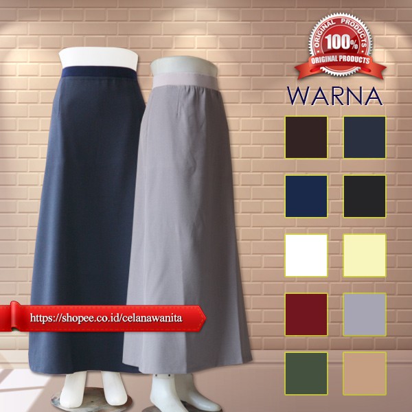 Rok Panjang Size XL | Rok Wanita Panjang Model A line | Rok Kerja Panjang Syakira