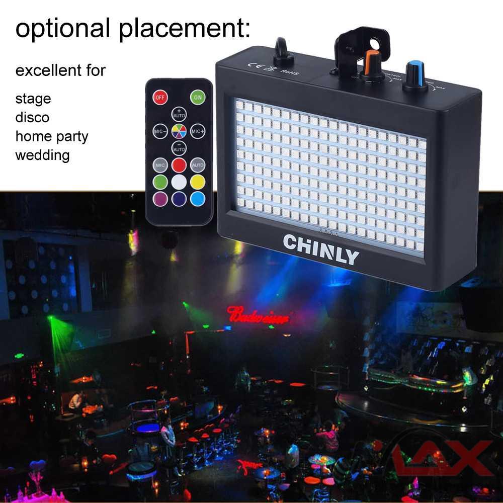 CHINLY LED Lampu LED Disco Bar Party Strobe Flash Light 220V  - ST1003 Warna Hitam CHINLY 180 LEDs Strobe Flash Light Portable 35W RGB Remote Sound Control Strobe Speed Adjustable for Stage Disco Bar Party Club