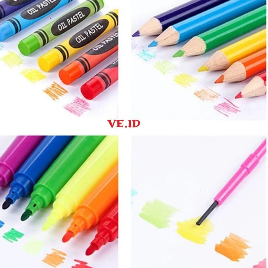 

(SE)★ Krayon - Crayon Set Koper 150 Pcs Oil Pastel/ Pensil Warna Set Alat Menggambar Mewarnai Meluki