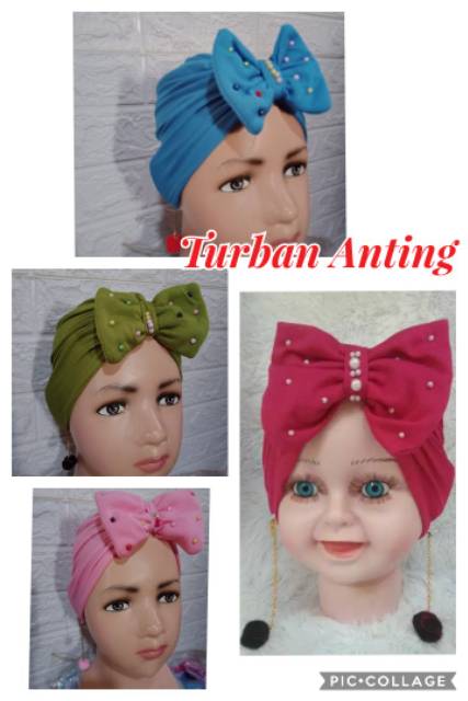 Turban bayi anting pompom 0-2 tahun / TURBAN BABY ANTING POMPOM / HEADBAND BAYI POMPOM ANTING