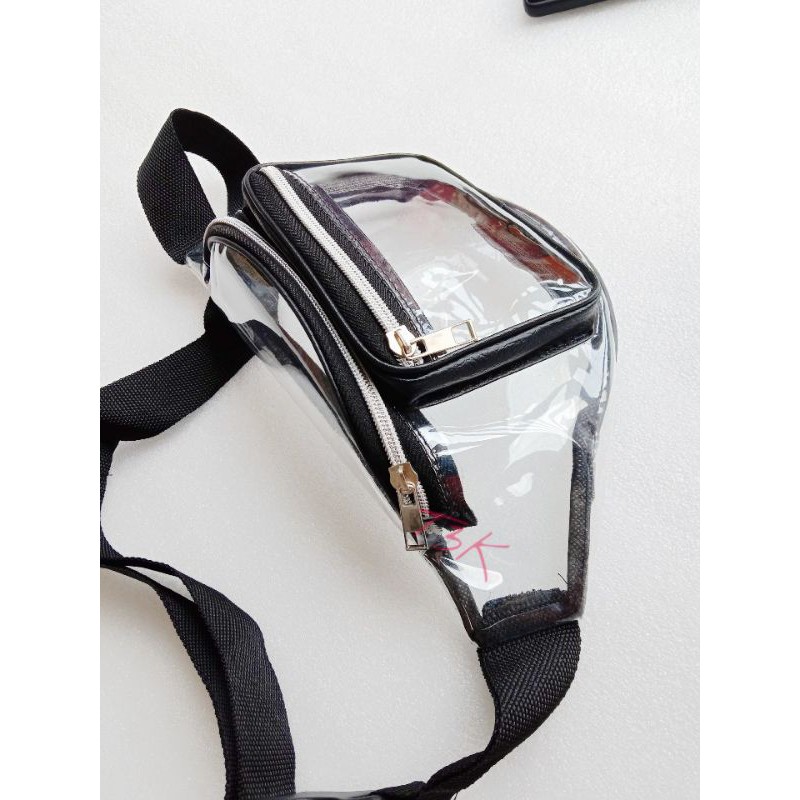 waistbag Tas pinggang bumbag transparant as silver