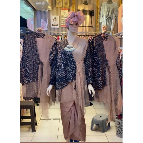 BAJU SETELAN KIMONO WANITA BATIK VISCOSE SUTRA