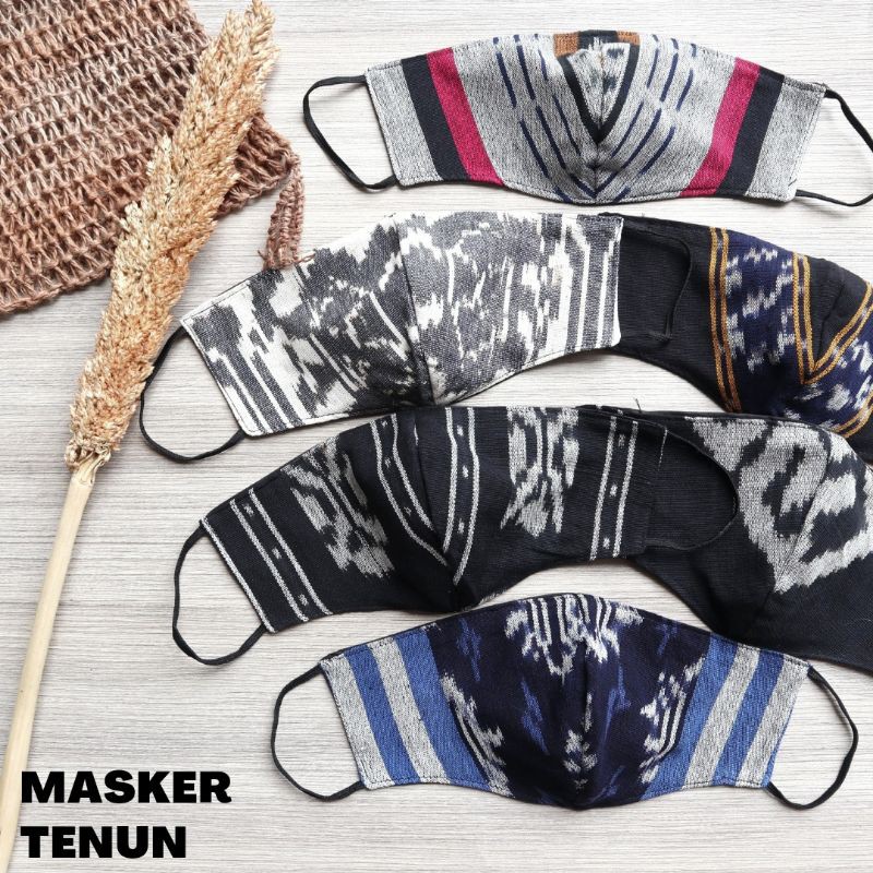 Masker Kain Tenun Etnik Batik Earloop Headloop Hijab