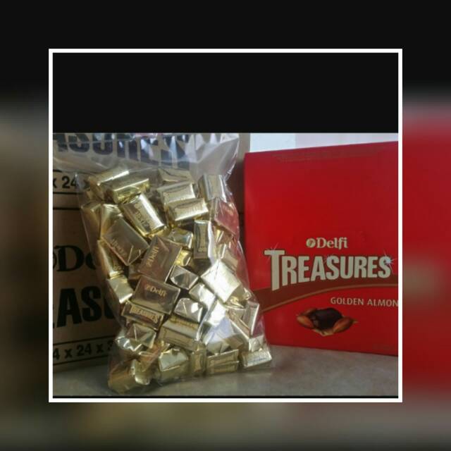 

Coklat kiloan delfi Treasure Gold Almond 1000gr