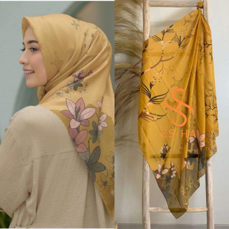 Hijab Motif Segiempat Brand ES-HA Hijab