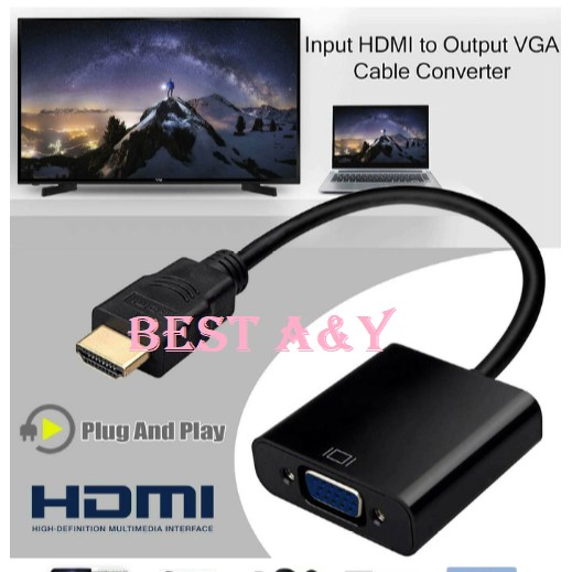 Kabel Konektor HD TV HDTV Male to VGA Female Cable Converter Adapter Video 1080P