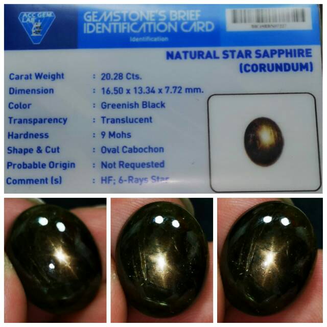 Batu Natural Star Saphire ( Corundum)