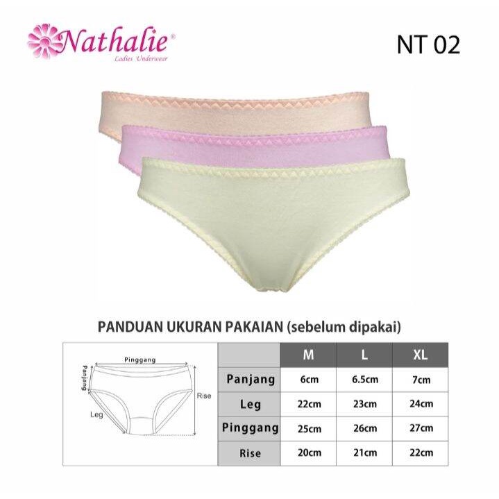 3 Pcs CD NATHALIE Mini Dewasa NT 02 | Celana Dalam Perempuan NT02 Underwear Wanita Pakaian Dalam | Open