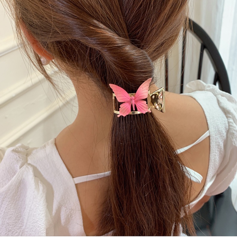 Jepit Rambut Ponytail Bahan Metal Aksen Mutiara Dan Berlian Imitasi Gaya Korea Untuk Wanita